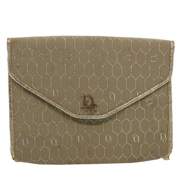 DIOR Honeycomb Canvas Chain Shoulder Bag Beige - Picture 2 of 12